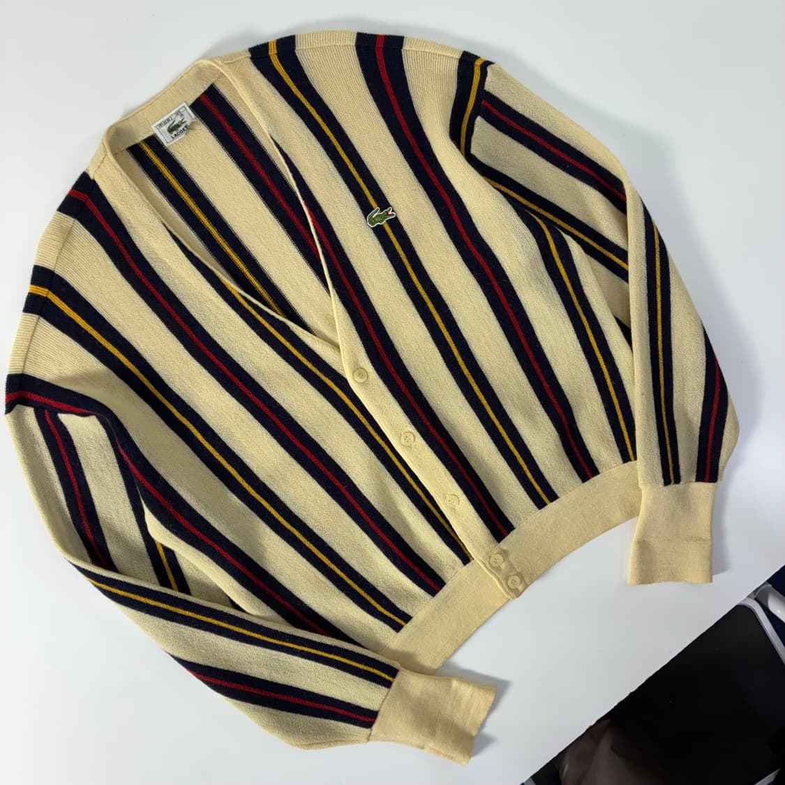 Lacoste  라코스테 자수 스트라이프 울 니트 가디건  상품이미지2