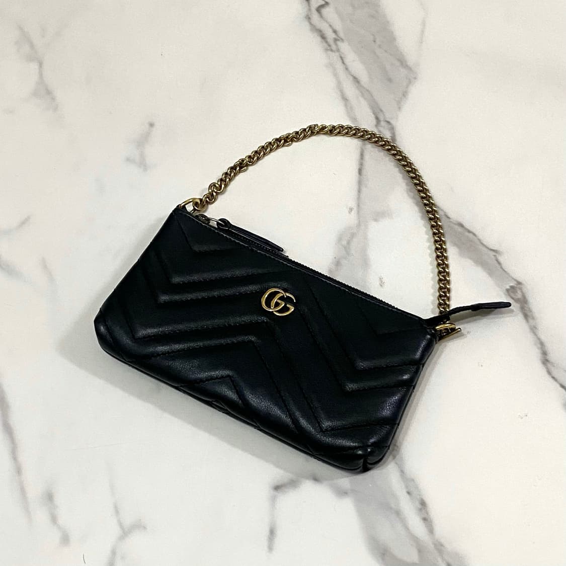 구찌 GG 마몽 가죽 체인 파우치백 블랙 443129 상품이미지8
