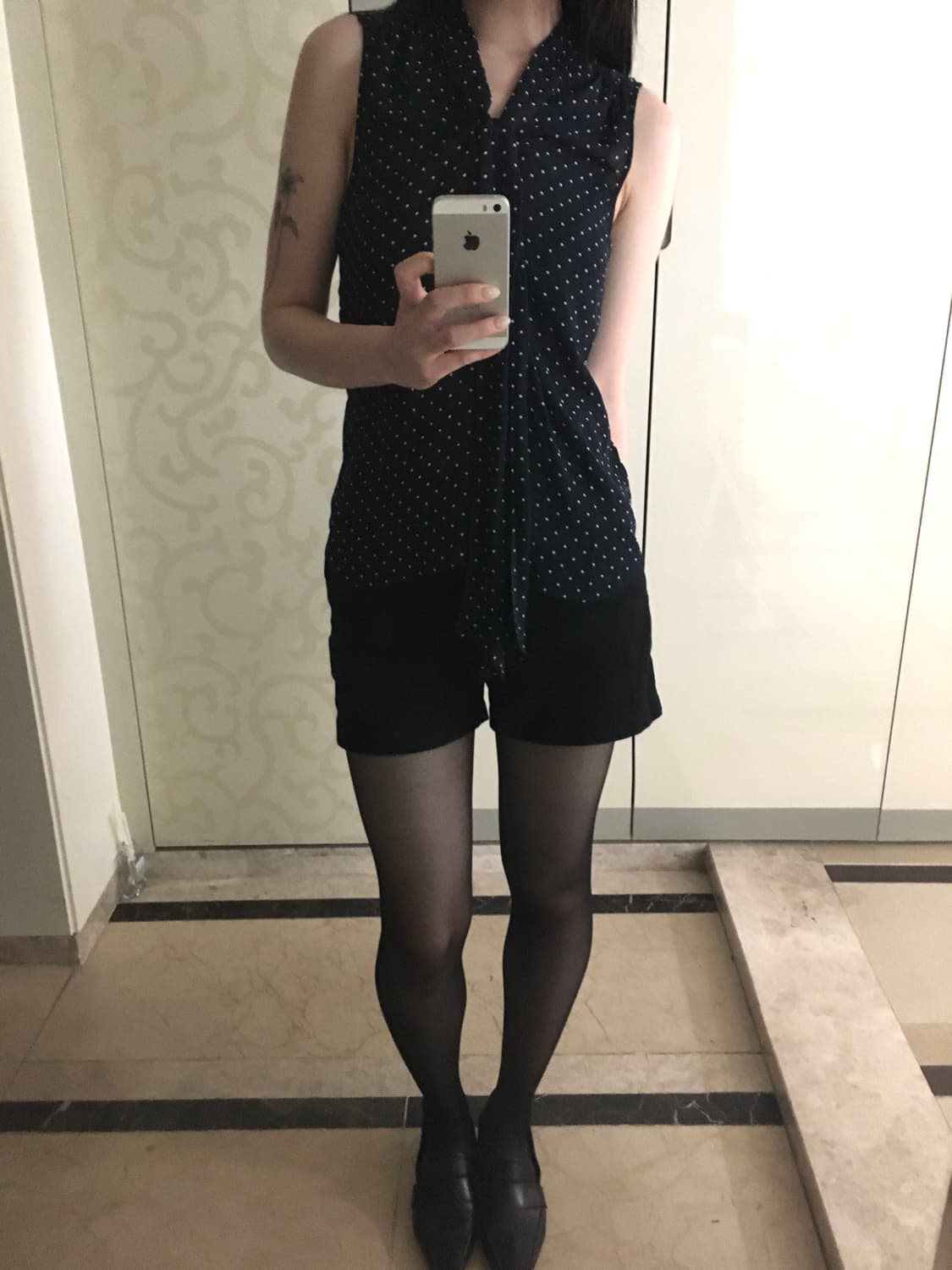 Vintage Navy Dot Tie sleeveless 상품이미지2