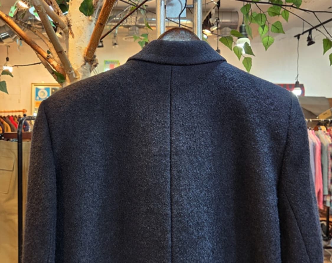 Lui chantant 도톰한 캐시미어 울 블렌드 블랙 롱 코트 상품이미지7