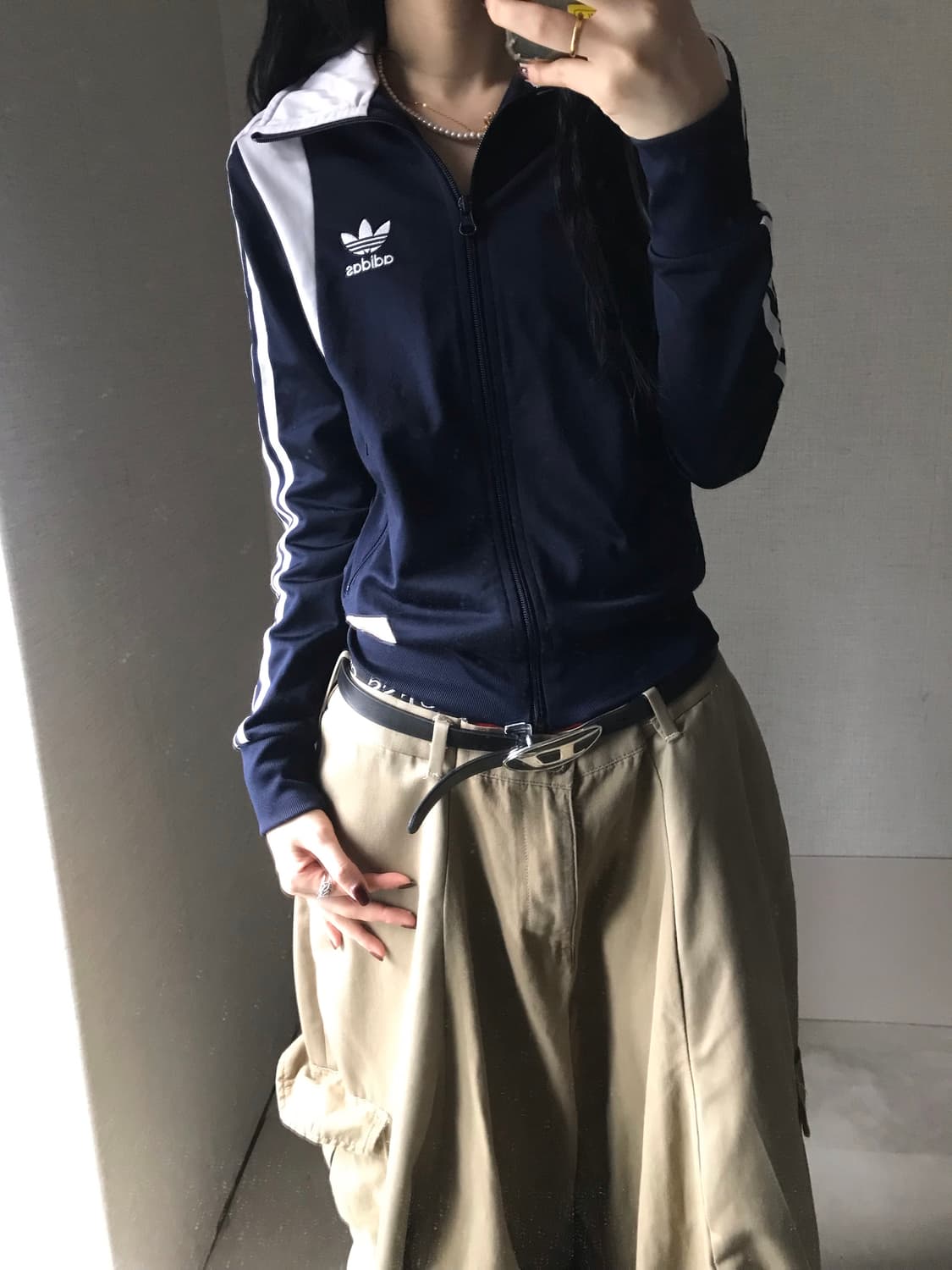 아디다스 네이비 빅로고 딱붙핏 져지 상품이미지5