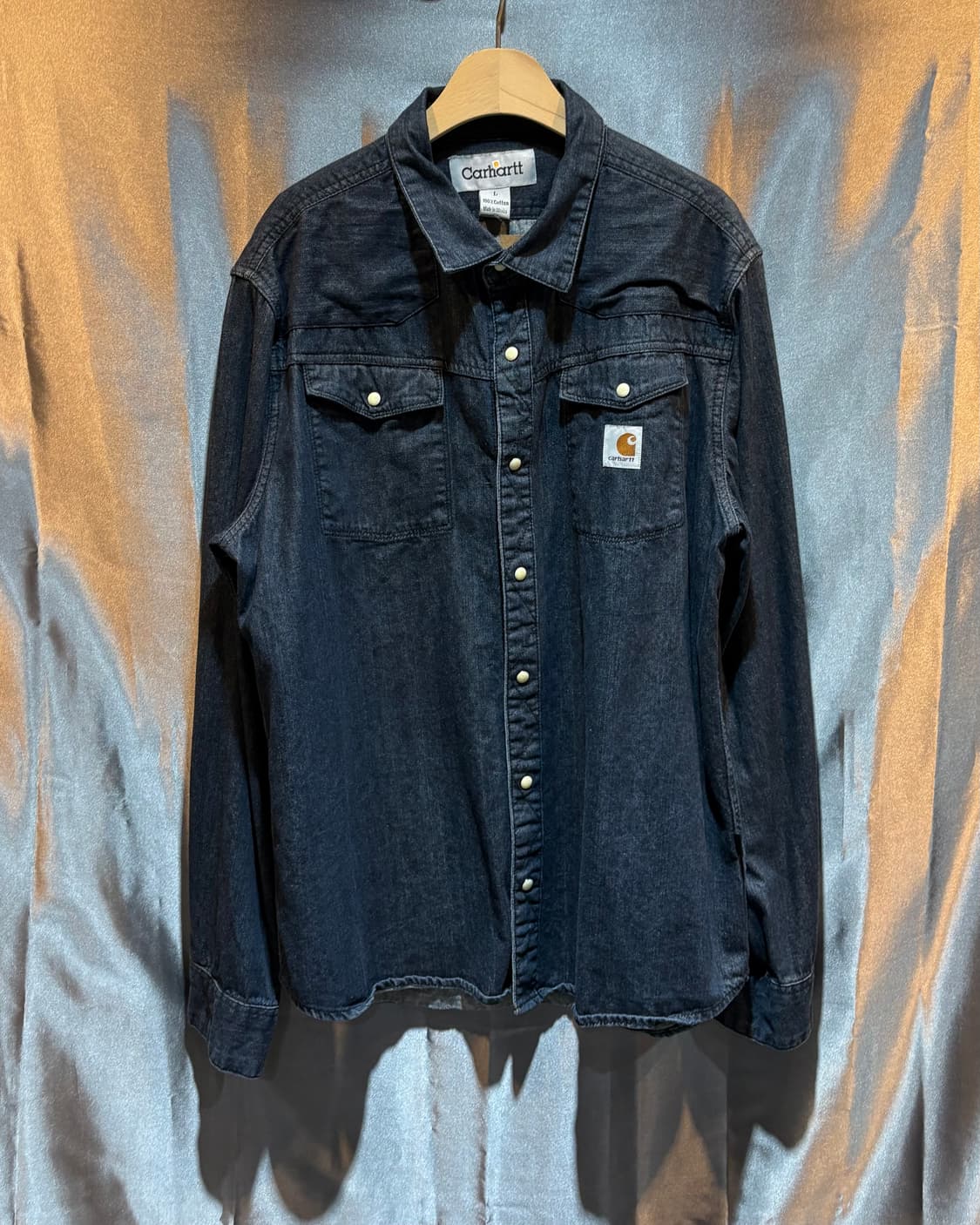 L Carhartt 칼하트 투포켓 다크네이비 셔츠 상품이미지2