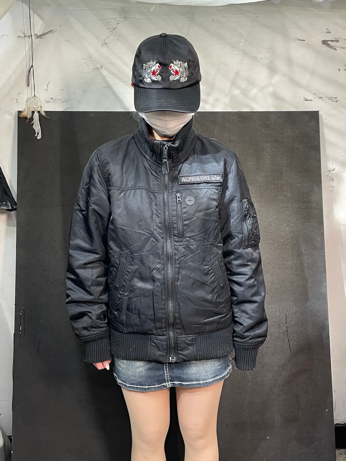 알파인더스트리 로고 패치 안감 누빔 ma-1 마원 항공잠바 M 상품이미지2