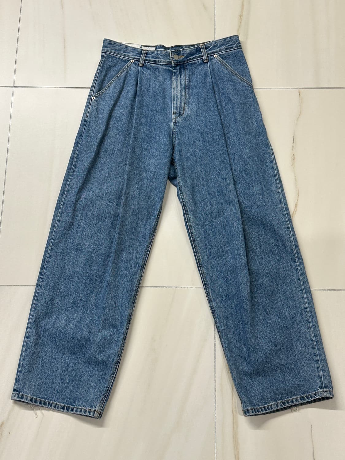 [M] 유스 스트럭쳐 와이드 데님 팬츠 상품이미지1