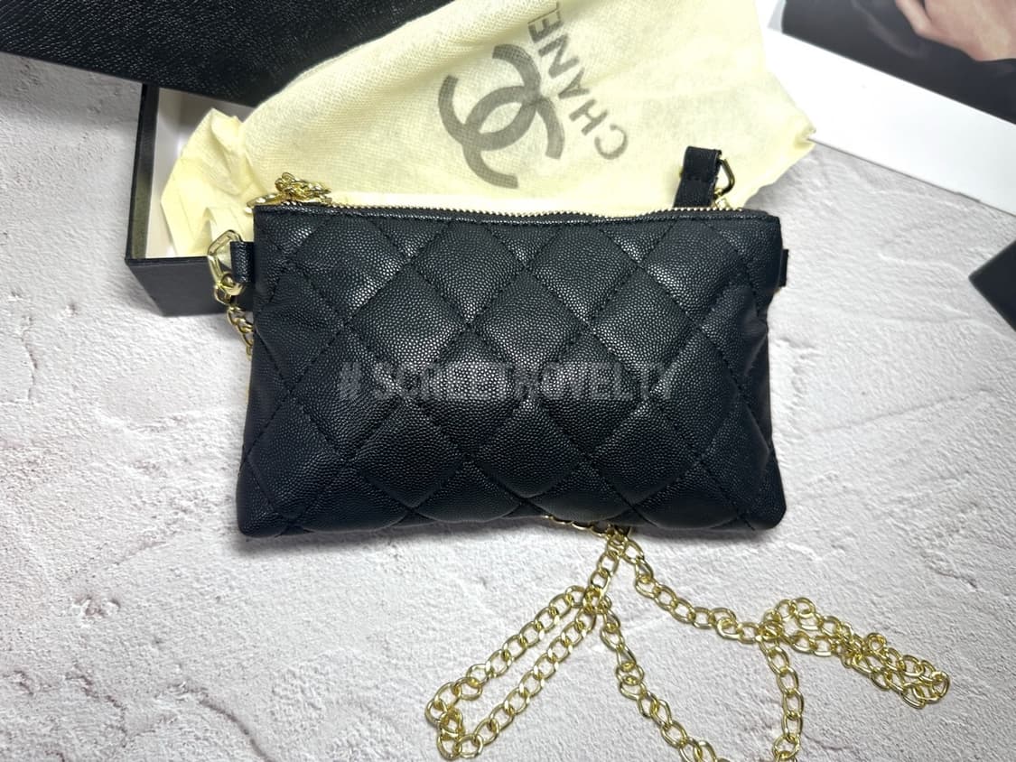 샤넬뷰티 캐비어 미니 체인 클러치 백 블랙 풀박스 상품이미지9