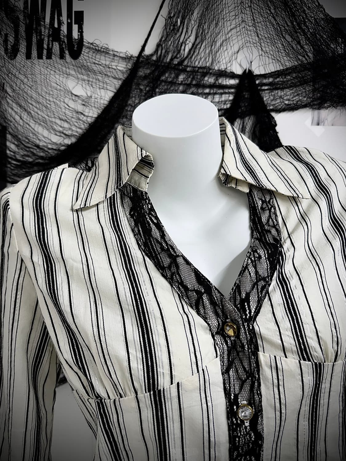 Back lace ribbon shirts 상품이미지5