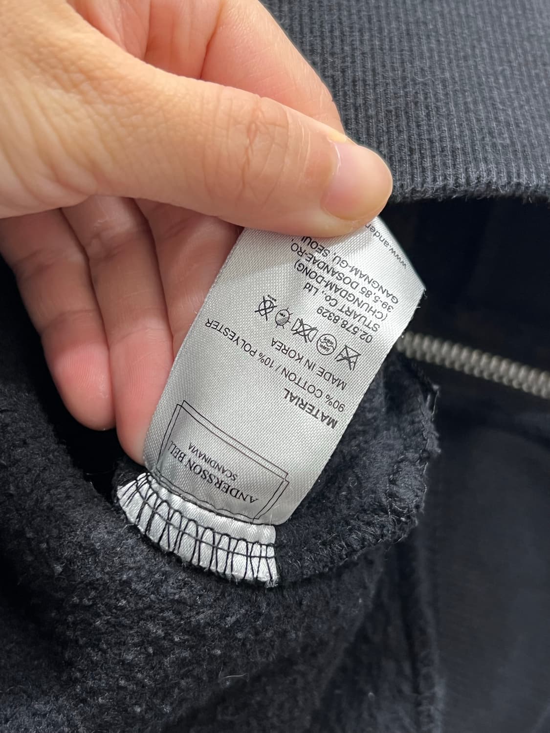 앤더슨벨 프린팅 맨투맨 블랙 상품이미지5