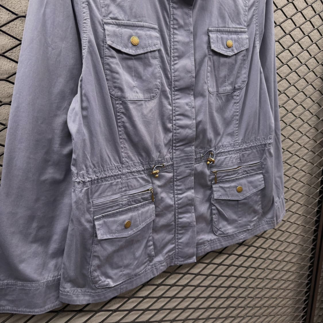 L.L Bean 사파리자켓 4포켓 드로우스트링 음각단추 디테일 블루 상품이미지5