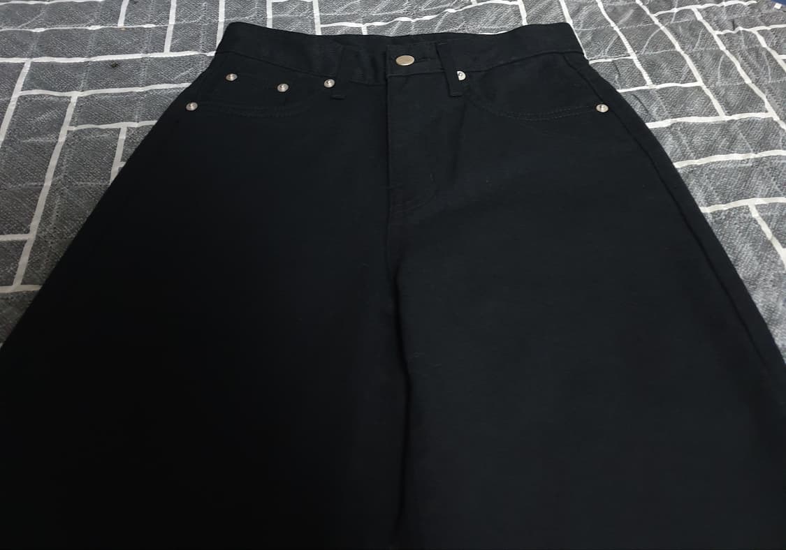 OH-YEAH 세미와이드 데님팬츠 블랙 (S) 상품이미지2