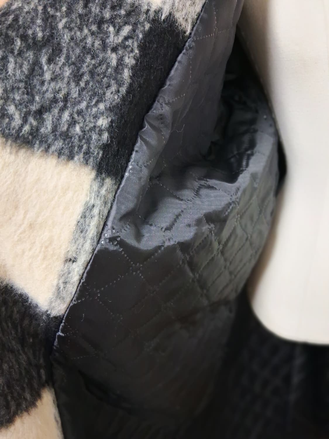 베이지 체크 롱코트 (새상품) 상품이미지6