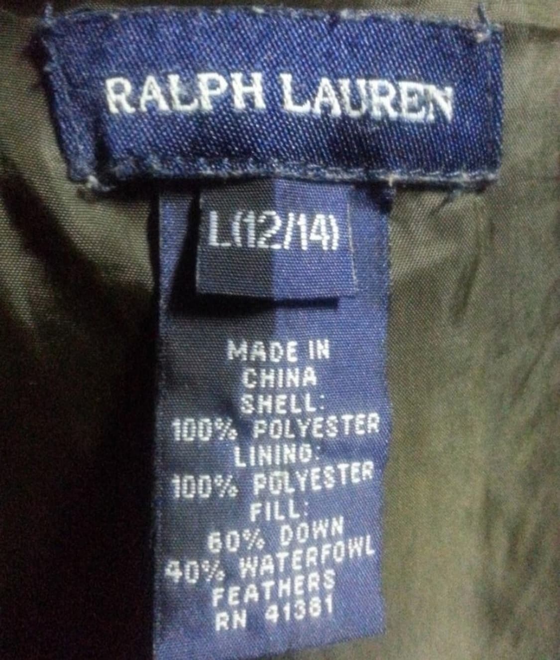 랄프로렌 L 120-140 다운 패딩 밤갈색 상품이미지4