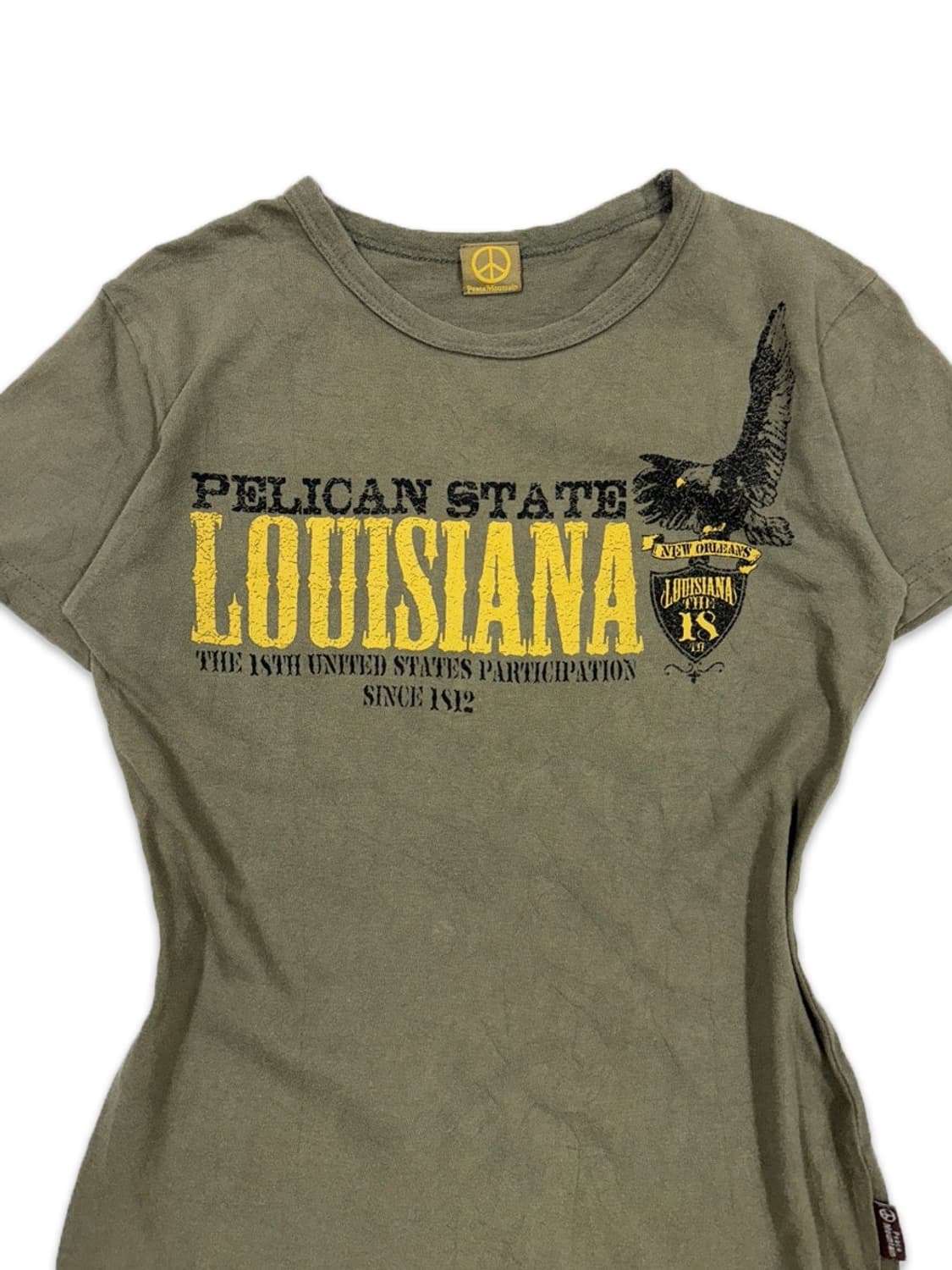 빈티지 Louisiana 카키 레터링 반팔티 상품이미지3