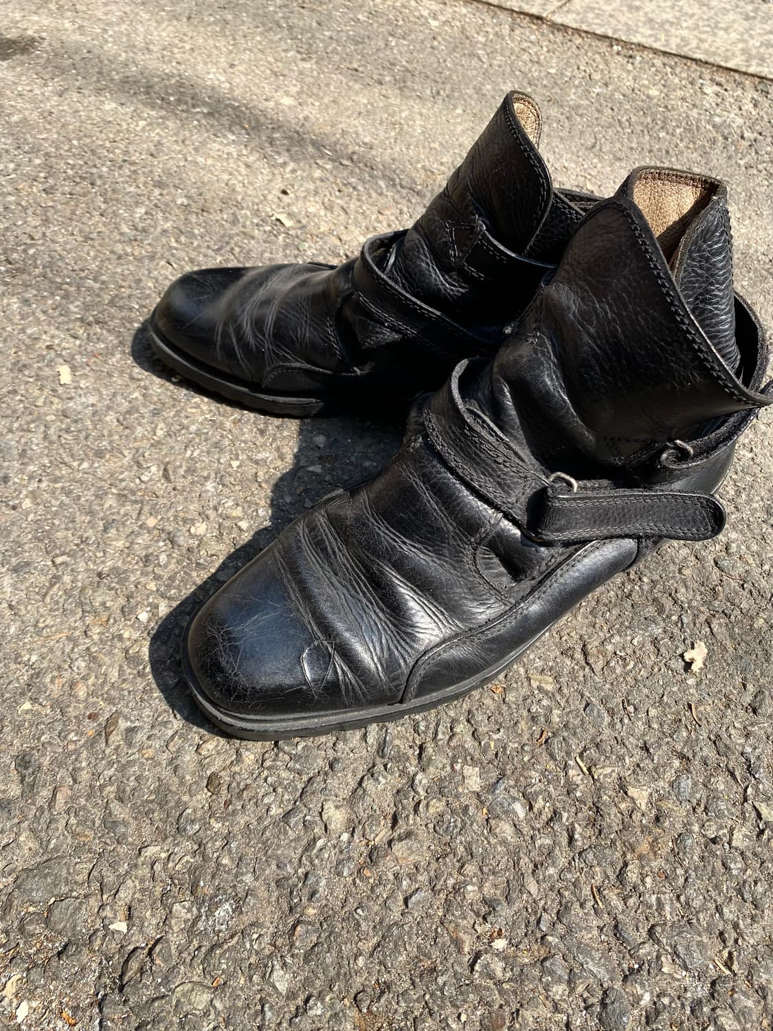 Double strap Black Leather High Boots 상품이미지6