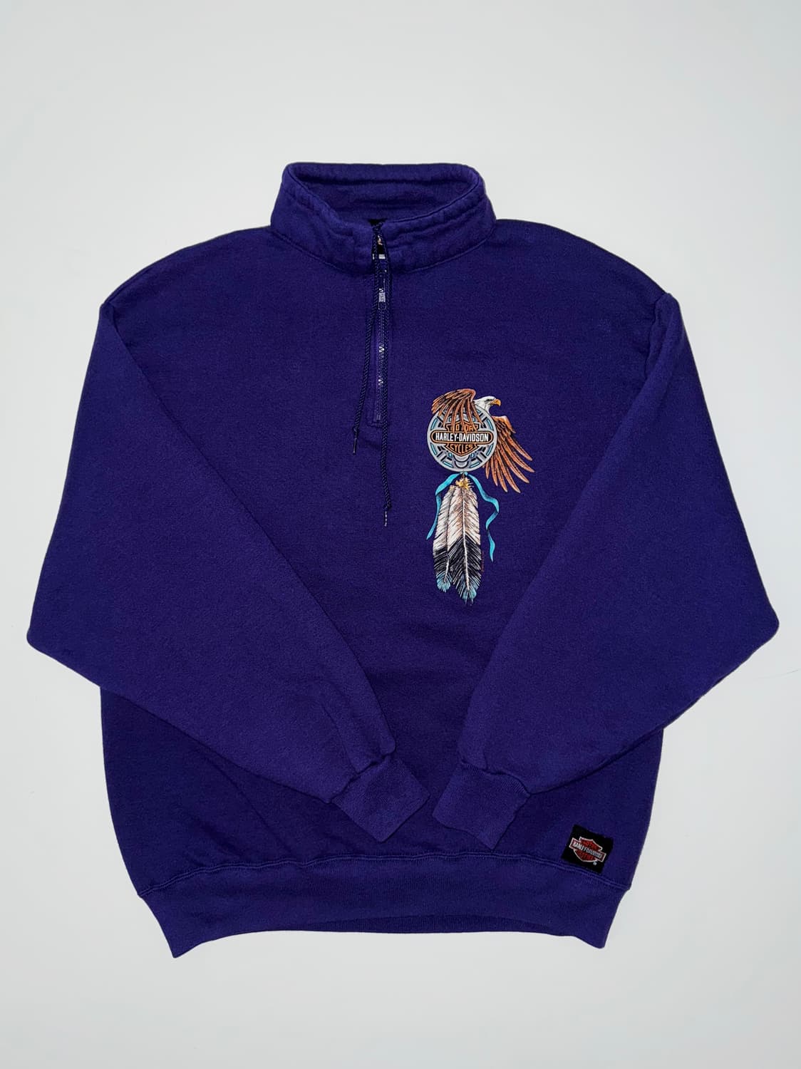 [XL] 빈티지 할리데이비슨 쿼터 집업 스웻셔츠 상품이미지1