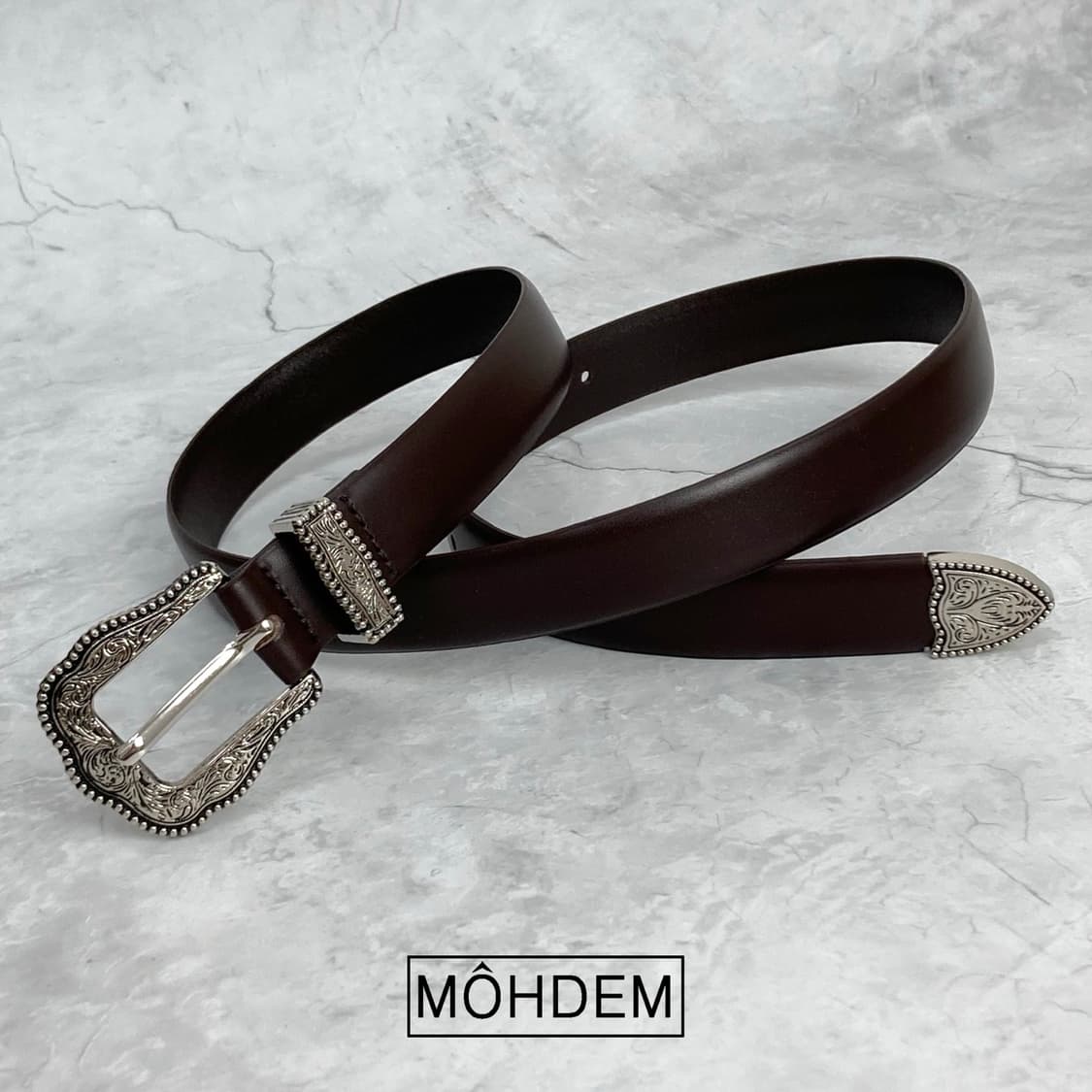 [Uinsex] 클래식 웨스턴 이태리가죽 벨트 브라운 상품이미지8