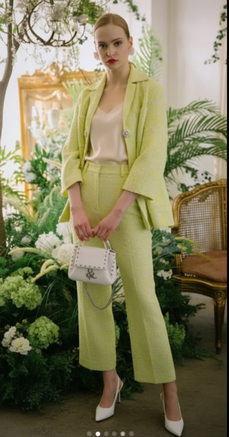 앤디앤댑 플라워버튼 트위드 자켓 66사이즈 상품이미지1