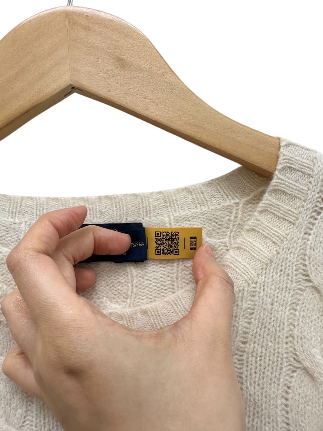 폴로 꽈배기 캐시미어 니트 아이보리 (여성M) 상품이미지4