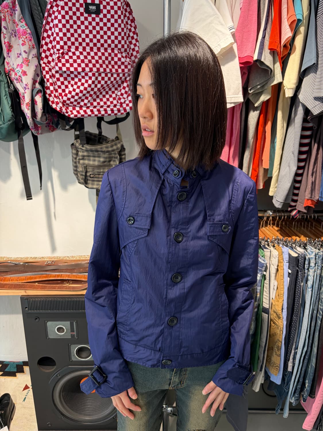 WODUL 버튼 디테일 네이비 자켓 M 상품이미지1