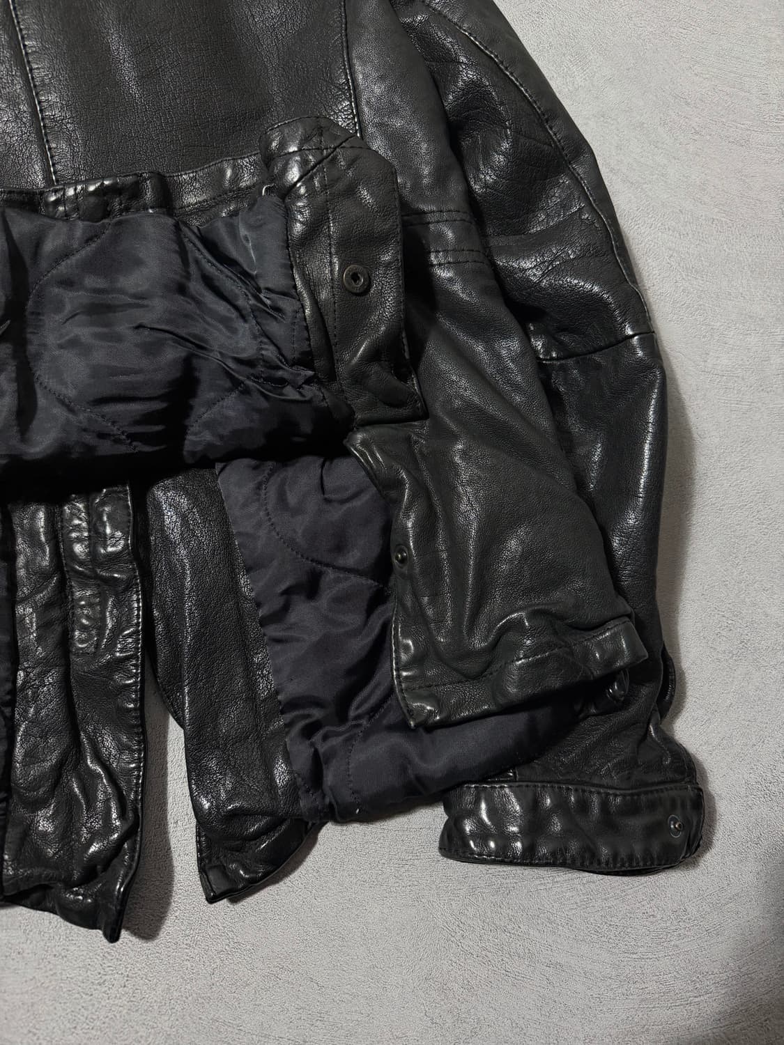 닐바렛 버팔로 멀티지퍼 레더자켓 상품이미지8