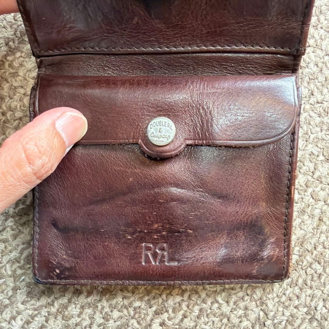 RRL 더블알엘 콘초 레더 월렛 다크 브라운 상품이미지5