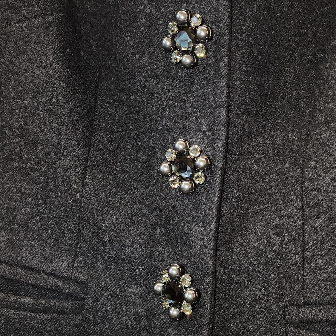 돌체앤가바나 울코트 밍크퍼 쥬얼리 버튼 버진울 코트 38 상품이미지7