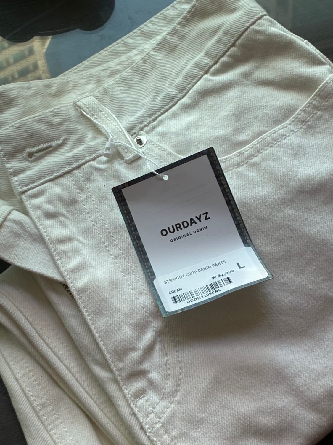(새상품)(L) 아워데이즈 스트레이트 크롭 데님 팬츠 [CREAM] 상품이미지10