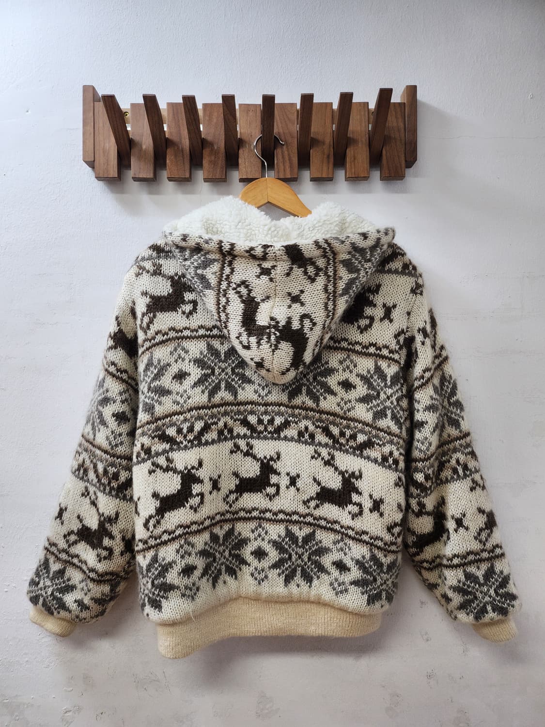 일본빈티지 눈꽃사슴후드스웨터 상품이미지5