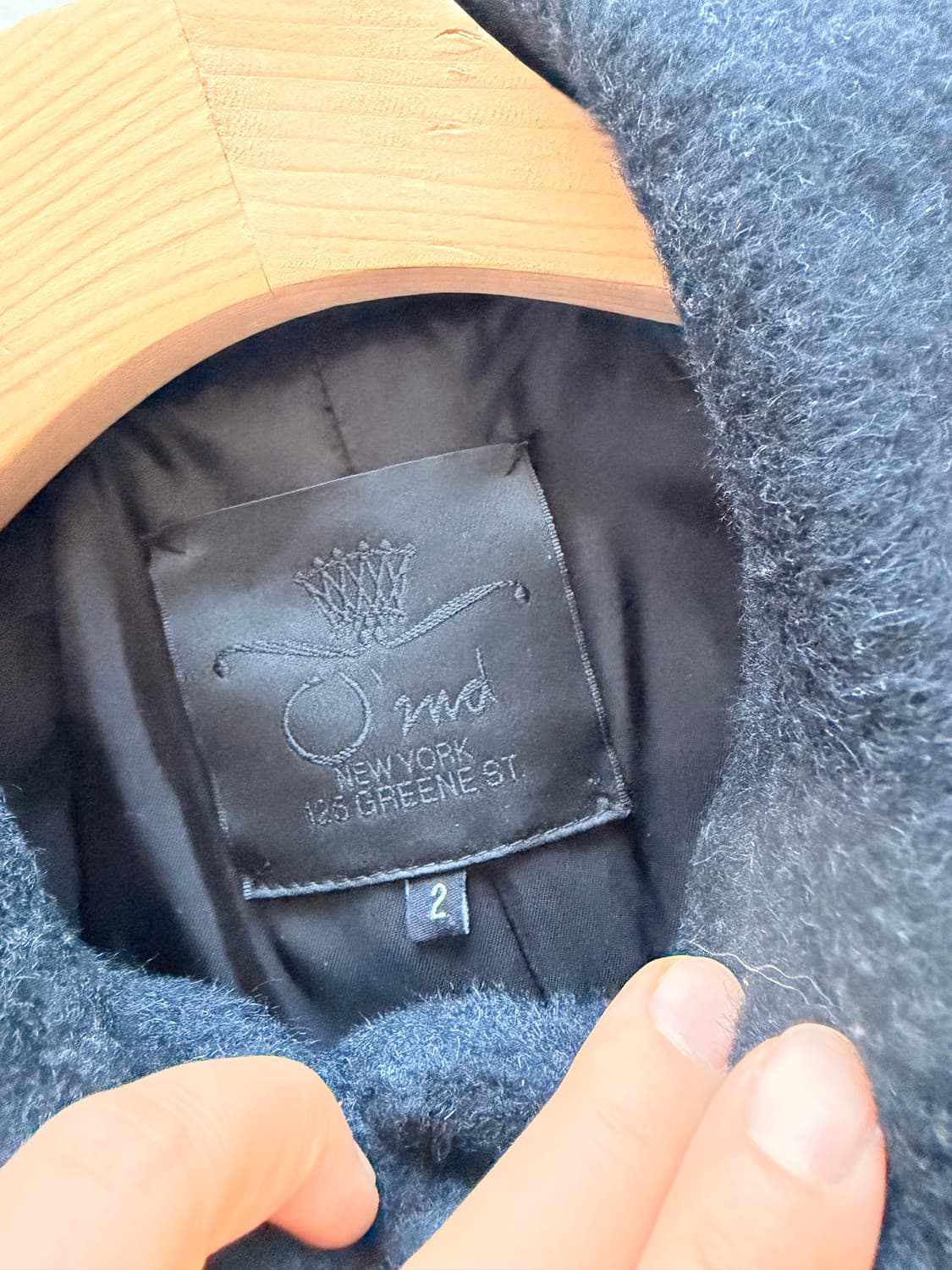 오즈세컨 알파카 모 앙고라 칠부 코트 베이비돌 블랙 모리걸 상품이미지4