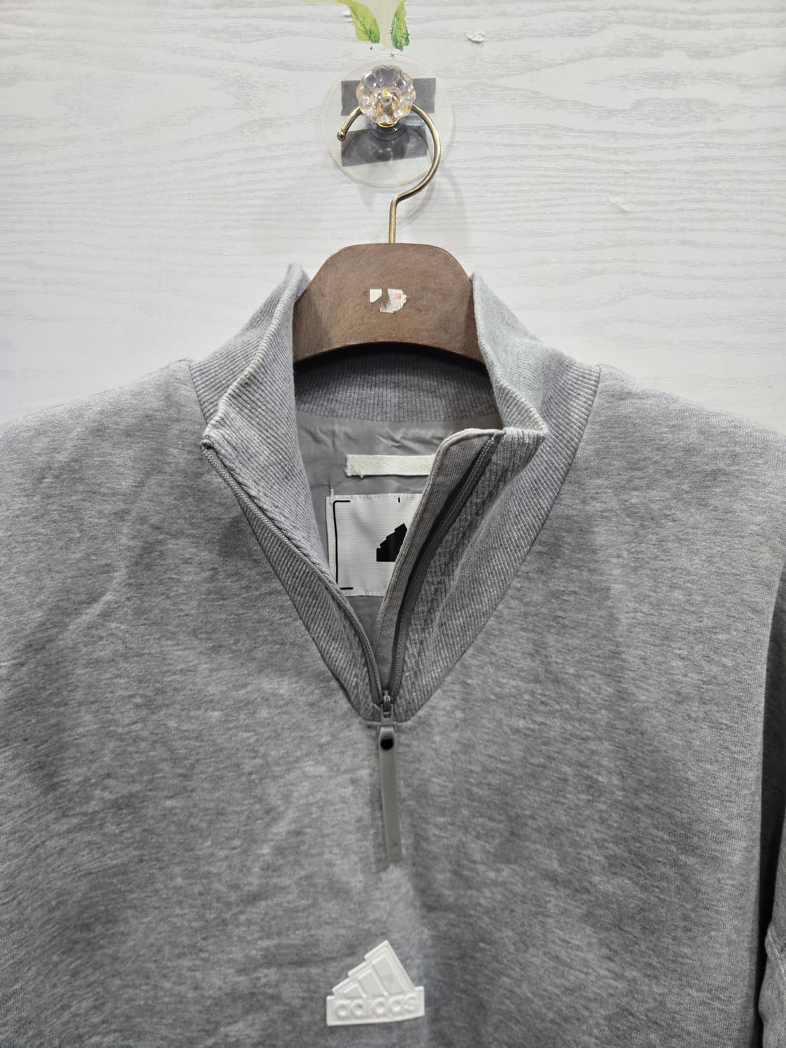 M,95 )) adidas 아디다스 회색 기모 반집업 긴팔티셔츠! 상품이미지3