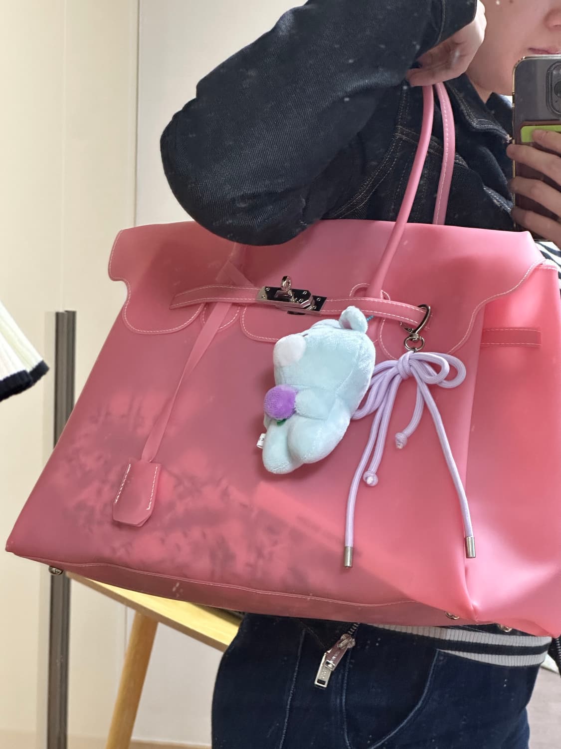 (국내 무료배송) 라지 핑크 젤리버킨 상품이미지1