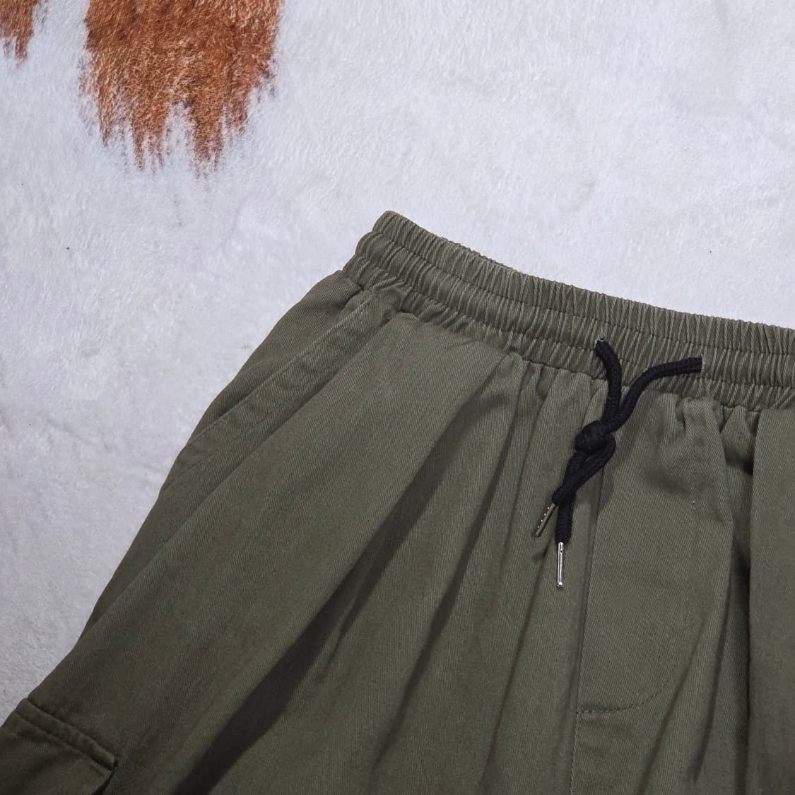 빈티지 카고 카키 코튼 벌룬 팬츠 상품이미지2