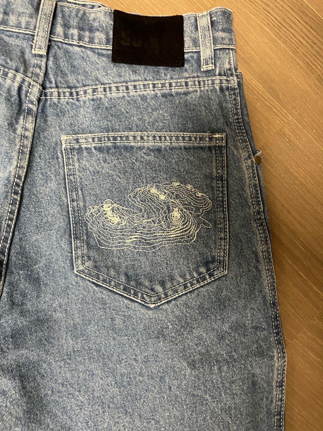 스웨이드 포켓 데님 블루 상품이미지3