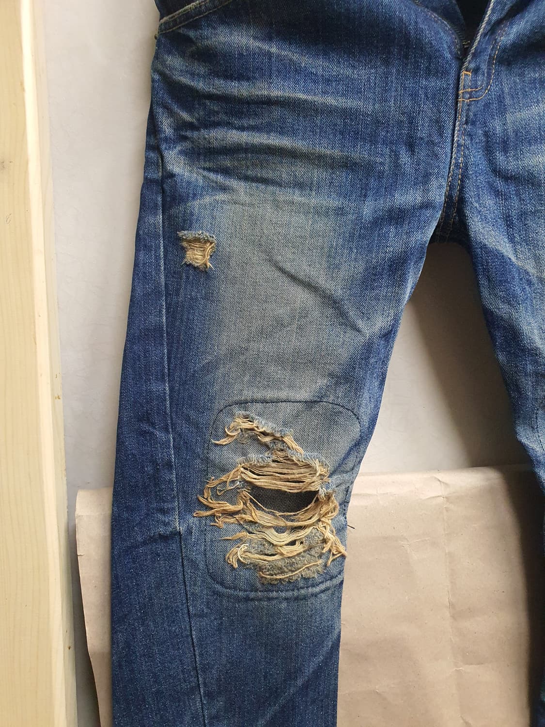 빈티지 데미지 워싱 데님진 28 상품이미지2