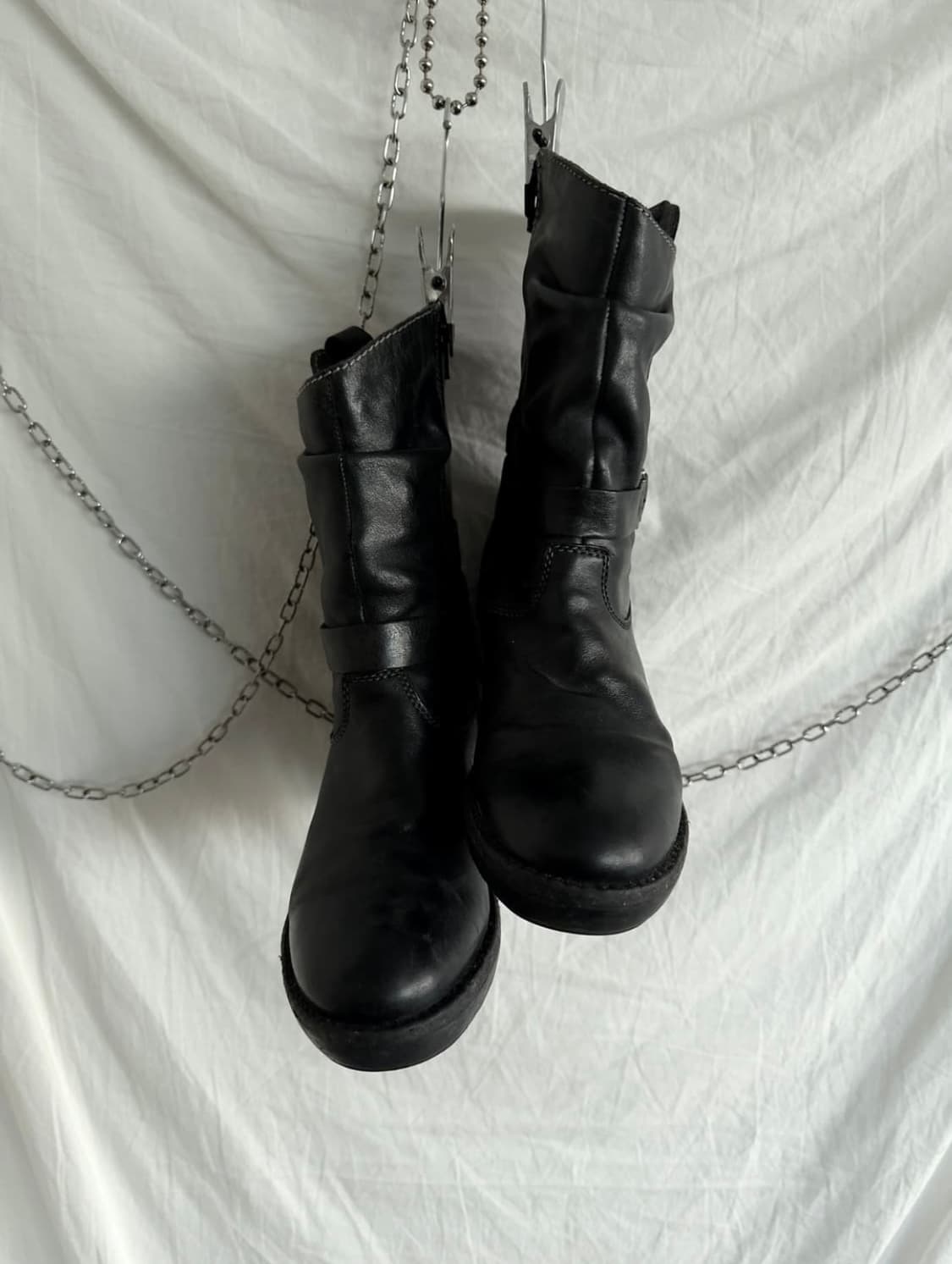 manas 마나스 버클 아일렛 사이드지퍼 부츠 상품이미지5