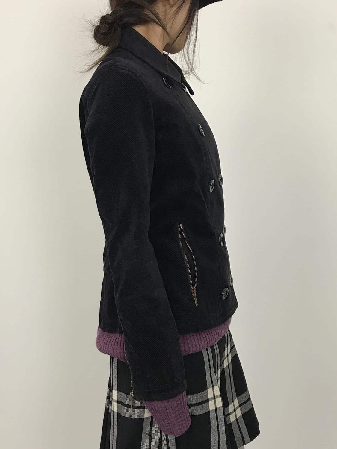 Hypersoar Black Corduroy Peacoat Jacket 상품이미지3