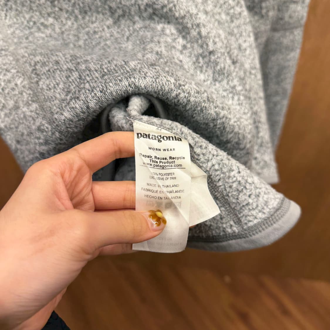 파타고니아 하프 집업 플리스 자켓 로고 패치 파이핑 디테일 라이트 그레이 상품이미지7