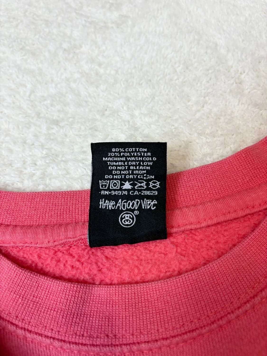 스투시 10's 핑크 자수 로고 스웻 맨투맨 A1625 상품이미지6