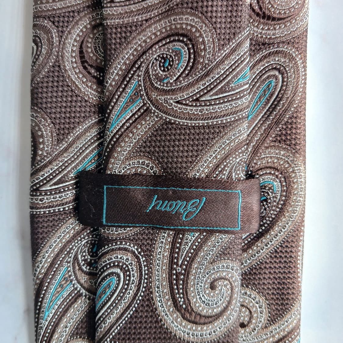 브리오니 실크 브라운 페이즐리 넥타이 9.2cm S~A+등급 e907 상품이미지9