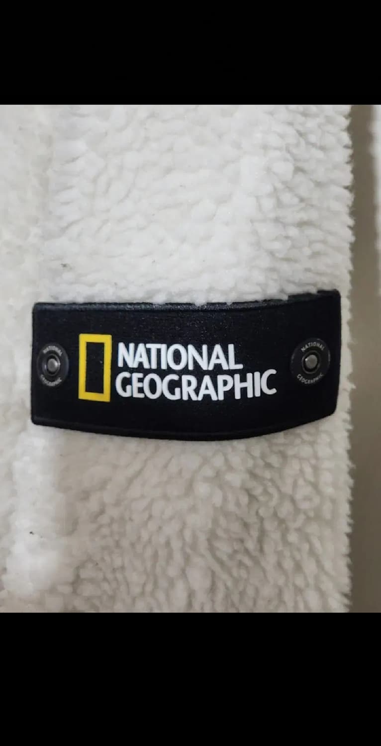 (L) 내셔널지오그래픽 후리스 점퍼 화이트 뽀글이 플리스 와펜자켓 상품이미지5