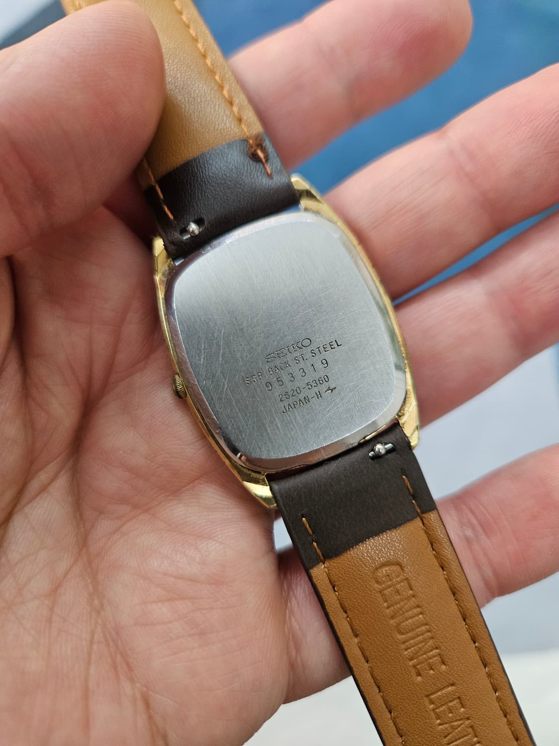 1970s 세이코 리넨다이얼 금장 쿼츠 빈티지 시계 상품이미지3