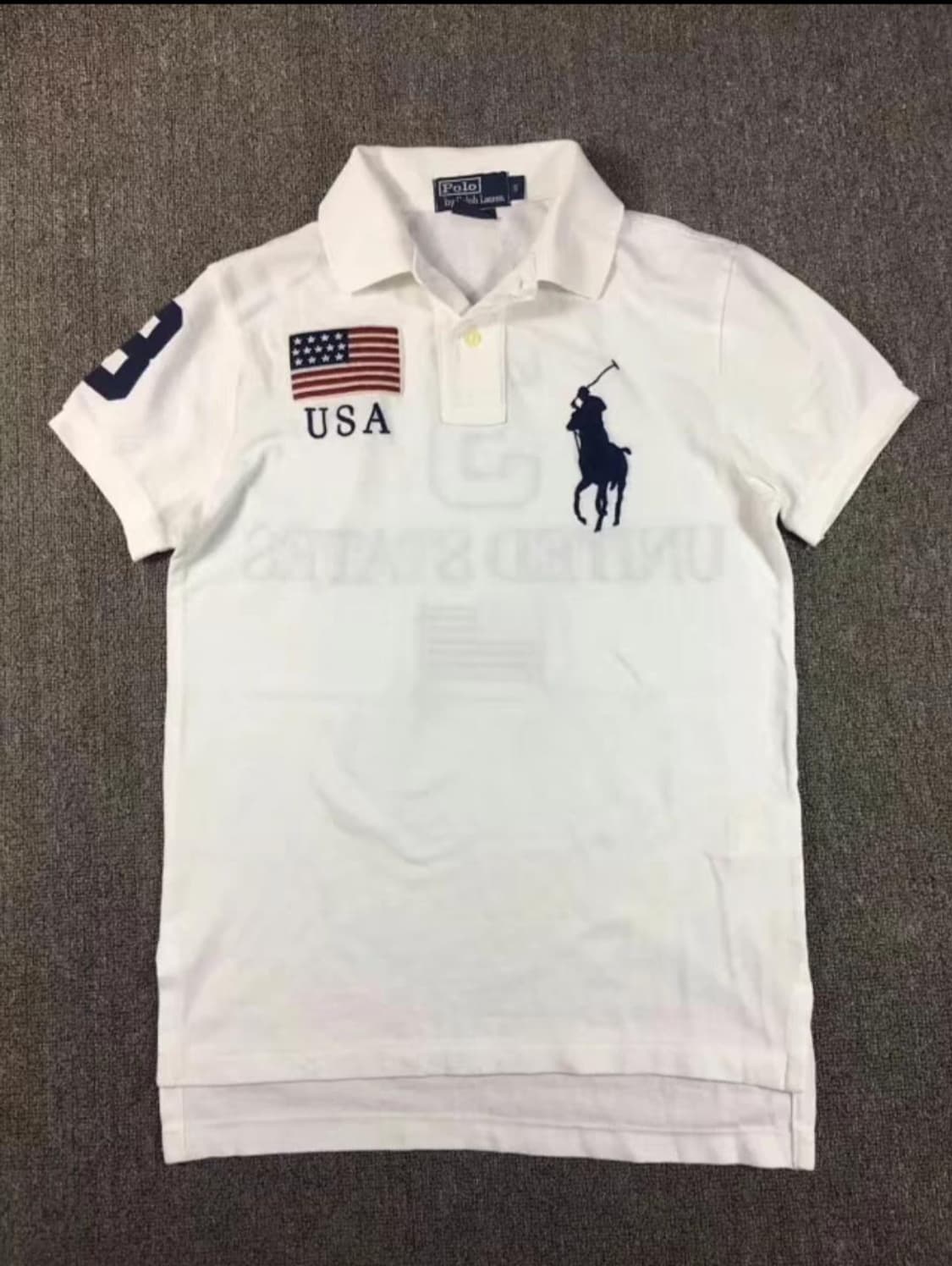 폴로 랄프로렌 성조기 빅포니 화이트 카라티 상품이미지1