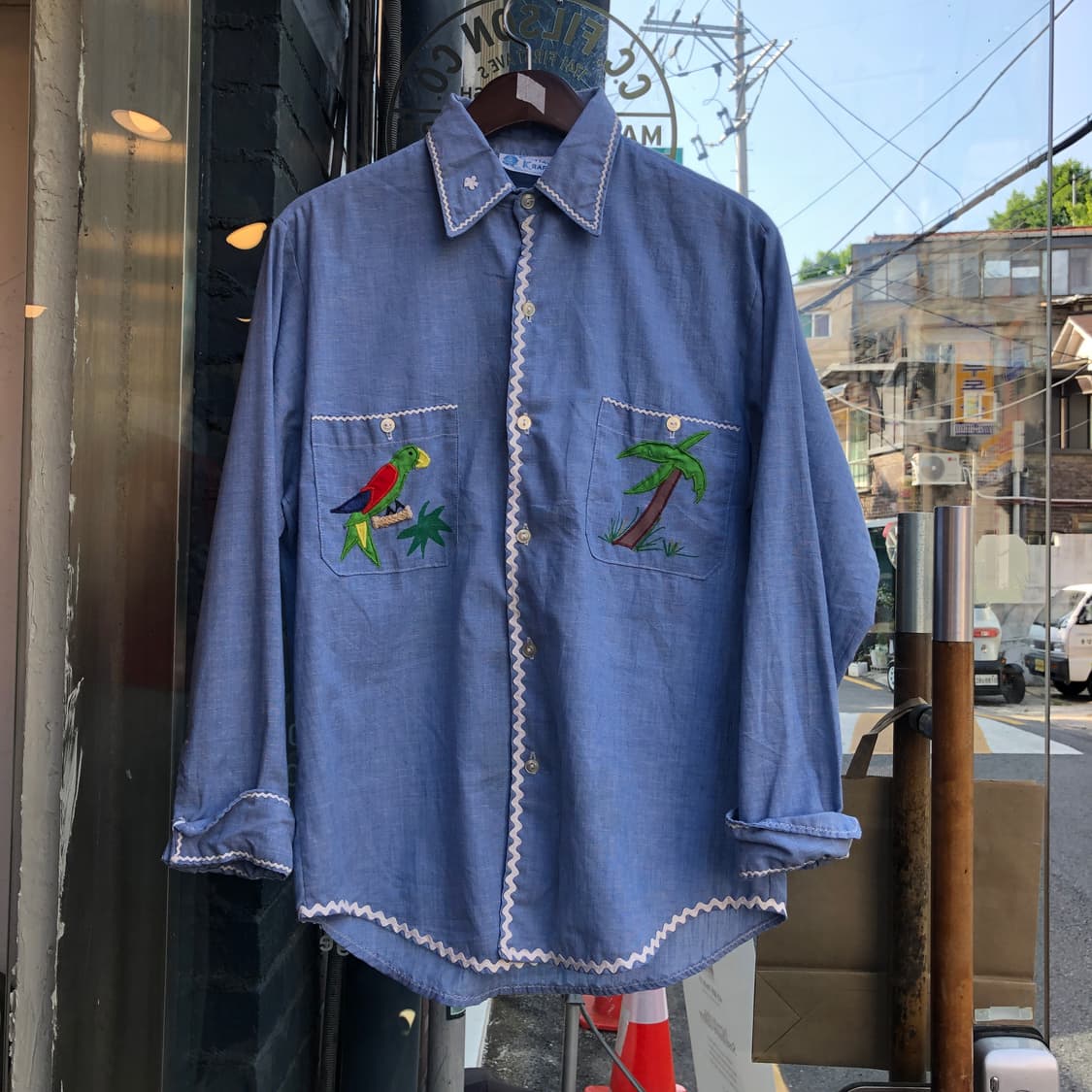 80s Vintage chambray shirt-M 상품이미지1