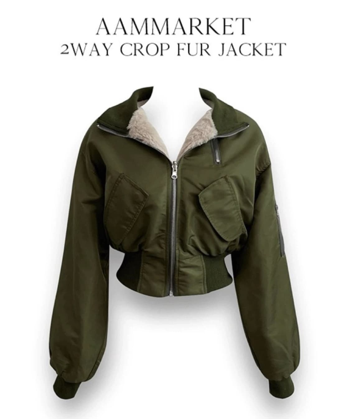 리버시블 포켓 크롭 항공점퍼 퍼자켓 상품이미지1