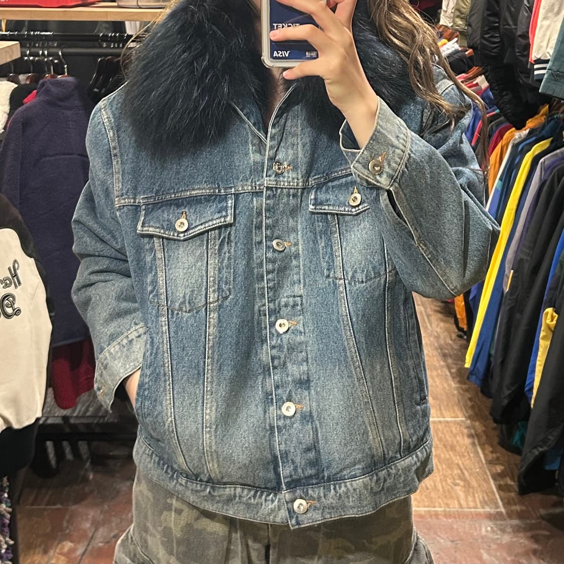 [HI] JS 뉴욕 데님 퍼 자켓  상품이미지1