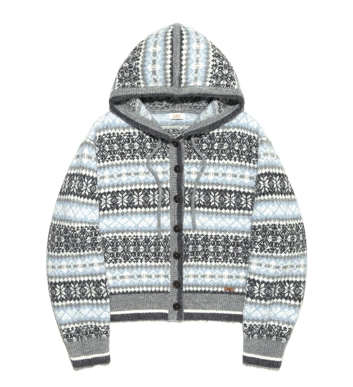 Lee 리 후드 노르딕 가디건 그레이 상품이미지5