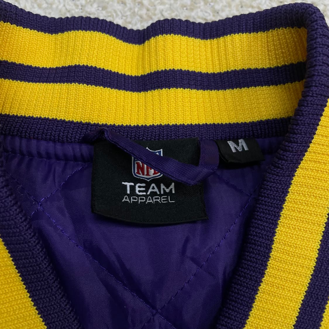 NFL 바이킹스 나일론 바시티 자켓 퍼플 상품이미지5