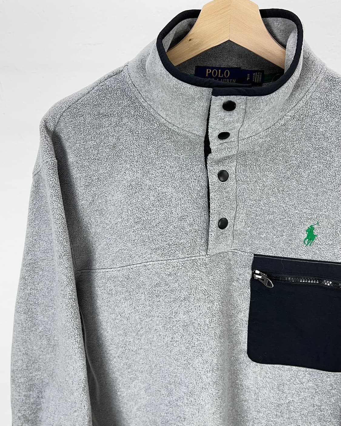 폴로 랄프로렌 라이트 그레이 모크넥 풀오버 플리스 상품이미지2