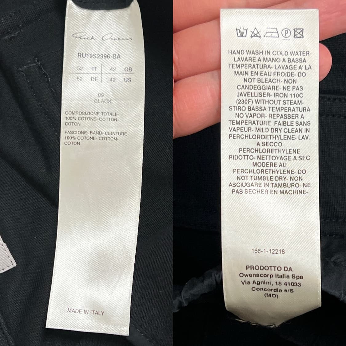 릭오웬스 19SS "BABEL" 카고 조거 팬츠 블랙 상품이미지8