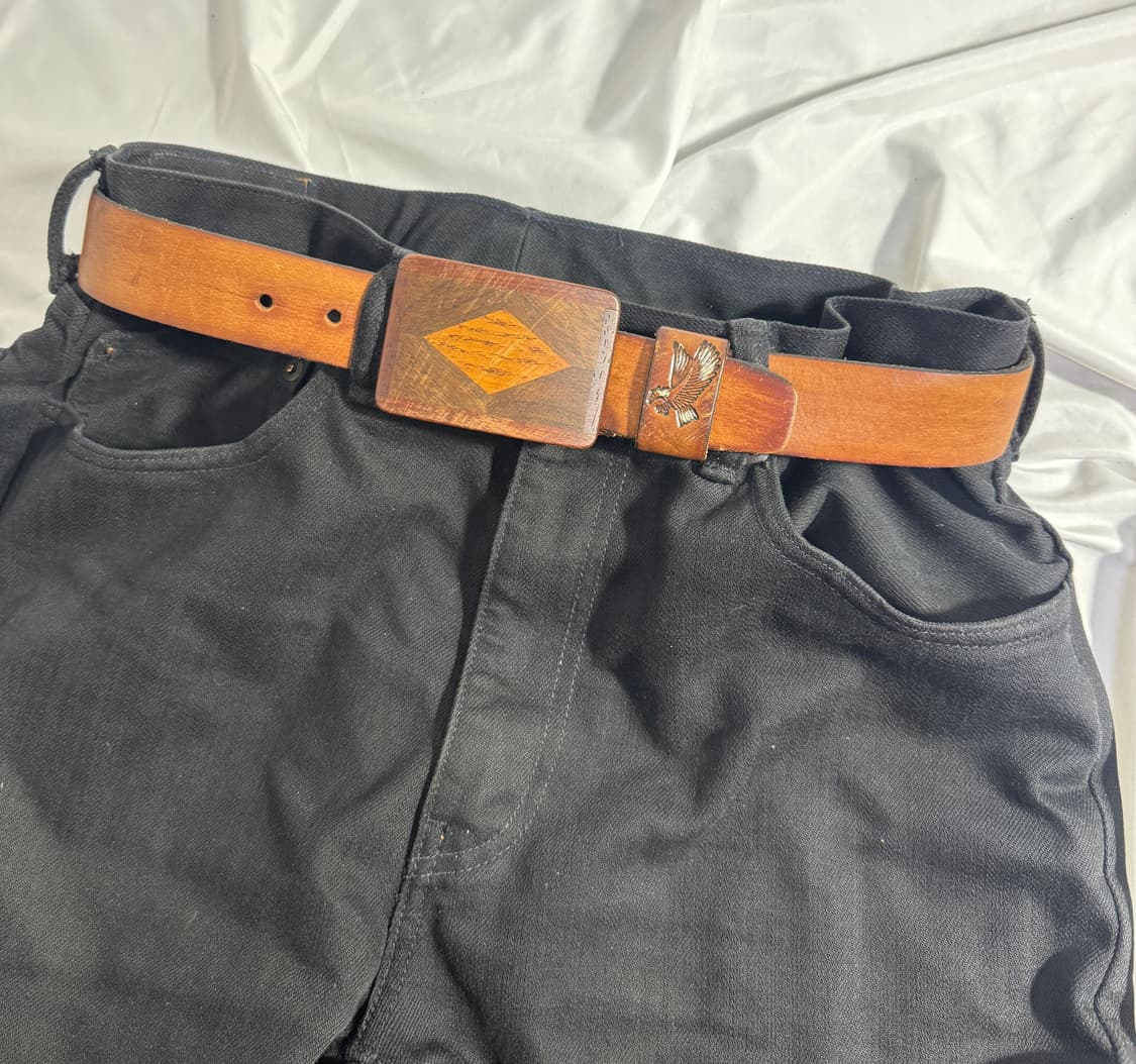Usa 풀그레인 카우하이드 이글 웨스턴 레더 벨트 상품이미지2
