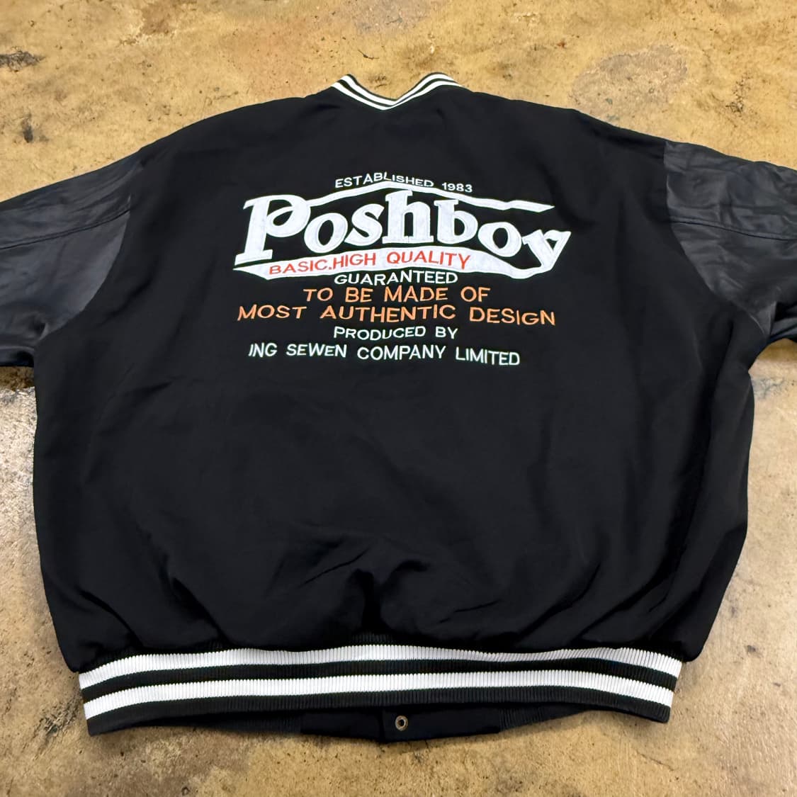 [ 정품 ] POSHBOY 빈티지 울 레더 바시티 자켓 상품이미지4